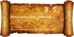 Maszarovics Ibolya névjegykártya